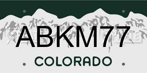 ABKM77 Colorado License Plate