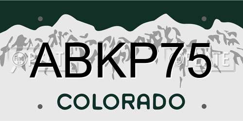 ABKP75 Colorado License Plate