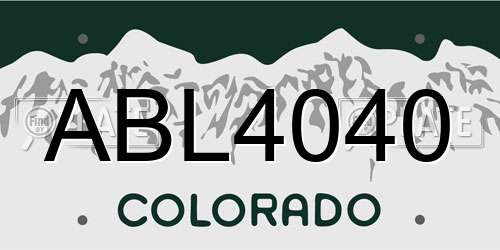 ABL4040 Colorado License Plate