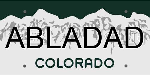 ABLADAD Colorado License Plate
