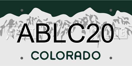 ABLC20 Colorado License Plate