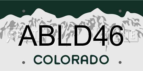 ABLD46 Colorado License Plate