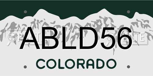 ABLD56 Colorado License Plate
