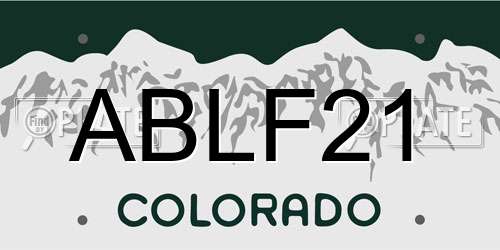 ABLF21 Colorado License Plate