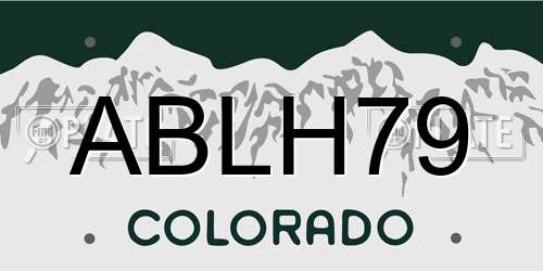 ABLH79 Colorado License Plate