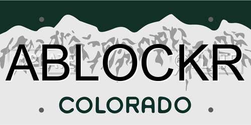 ABLOCKR Colorado License Plate
