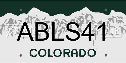 ABLS41 Colorado License Plate