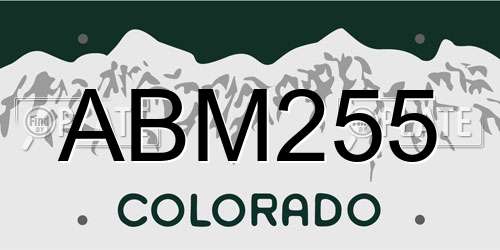 ABM255 Colorado License Plate