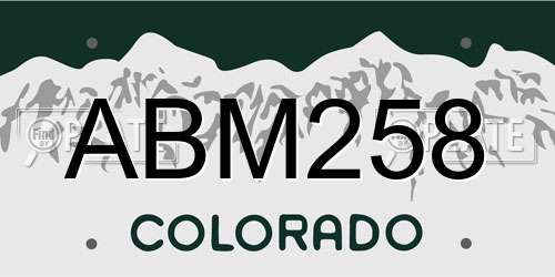 ABM258 Colorado License Plate