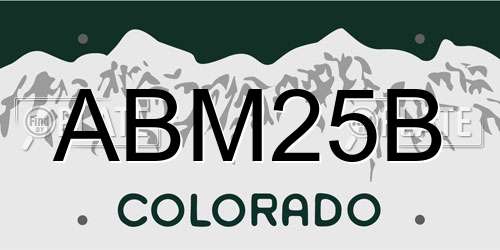 ABM25B Colorado License Plate