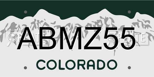ABMZ55 Colorado License Plate