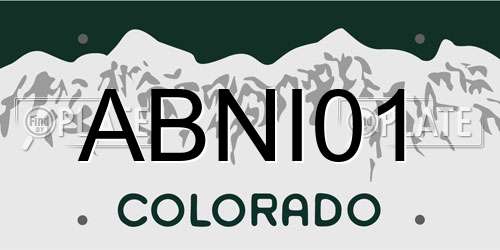 ABNI01 Colorado License Plate
