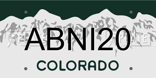ABNI20 Colorado License Plate
