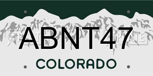 ABNT47 Colorado License Plate