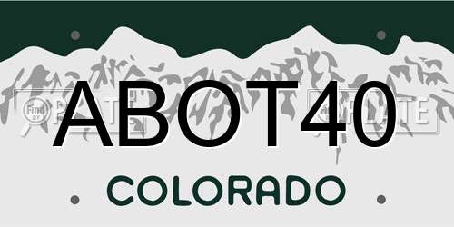 ABOT40 Colorado License Plate