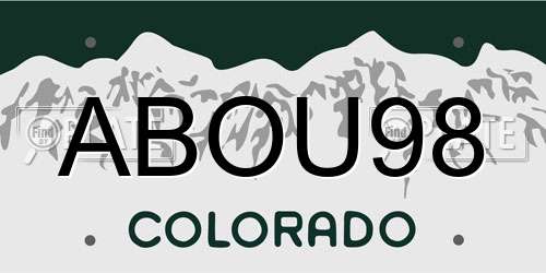 ABOU98 Colorado License Plate