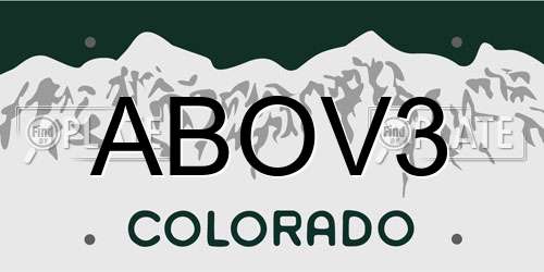 ABOV3 Colorado License Plate