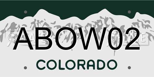 ABOW02 Colorado License Plate