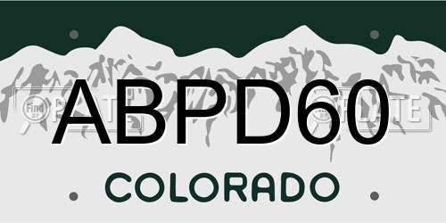 ABPD60 Colorado License Plate