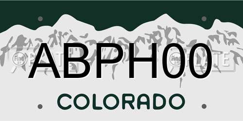 ABPH00 Colorado License Plate