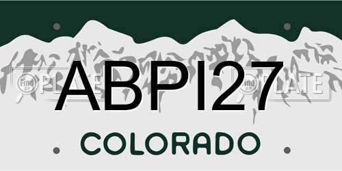 ABPI27 Colorado License Plate