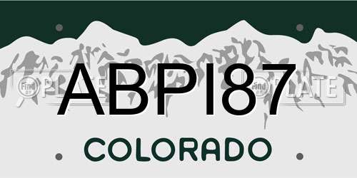 ABPI87 Colorado License Plate