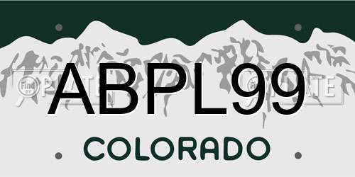 ABPL99 Colorado License Plate
