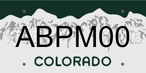 ABPM00 Colorado License Plate