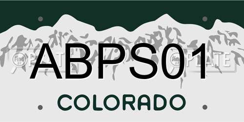 ABPS01 Colorado License Plate