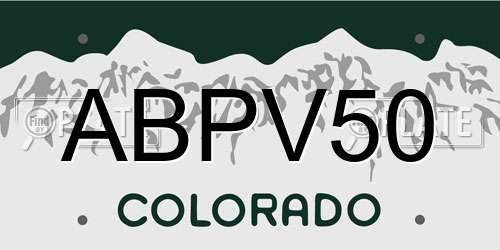 ABPV50 Colorado License Plate