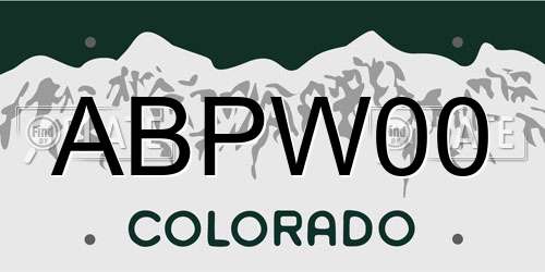 ABPW00 Colorado License Plate