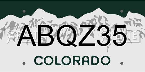 ABQZ35 Colorado License Plate