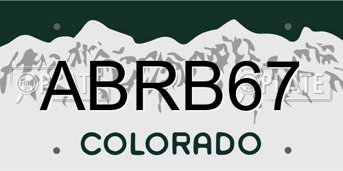 ABRB67 Colorado License Plate