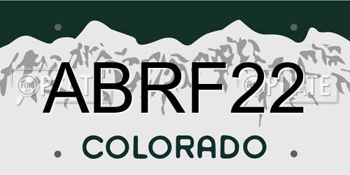 ABRF22 Colorado License Plate