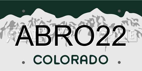 ABRO22 Colorado License Plate