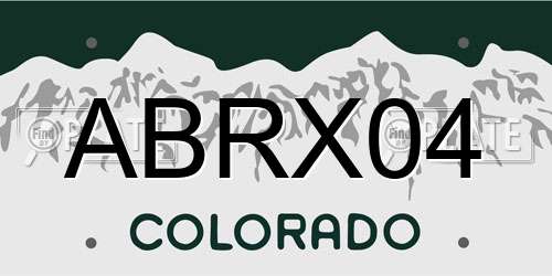 ABRX04 Colorado License Plate