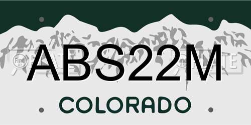 ABS22M Colorado License Plate