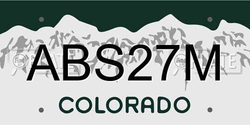 ABS27M Colorado License Plate