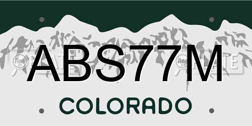 ABS77M Colorado License Plate
