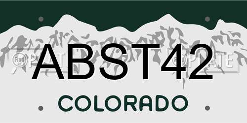 ABST42 Colorado License Plate