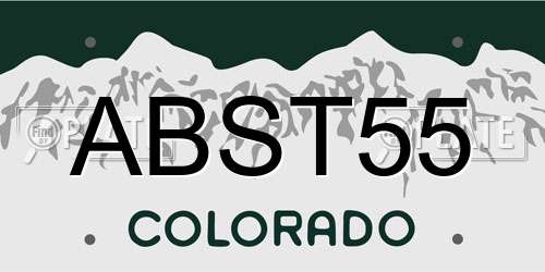 ABST55 Colorado License Plate