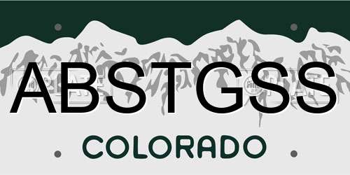 ABSTGSS Colorado License Plate