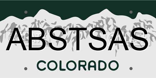 ABSTSAS Colorado License Plate