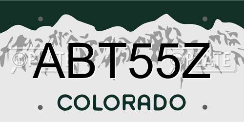 ABT55Z Colorado License Plate