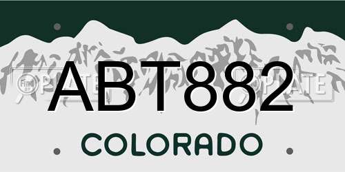 ABT882 Colorado License Plate
