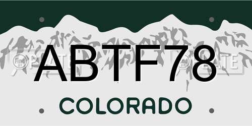 ABTF78 Colorado License Plate