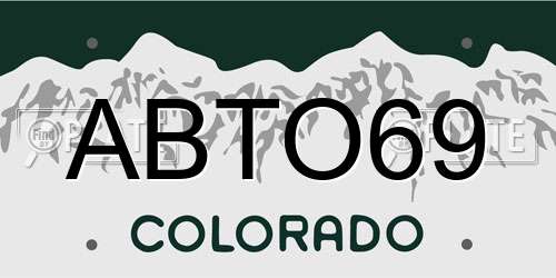 ABTO69 Colorado License Plate