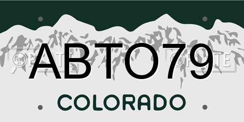 ABTO79 Colorado License Plate