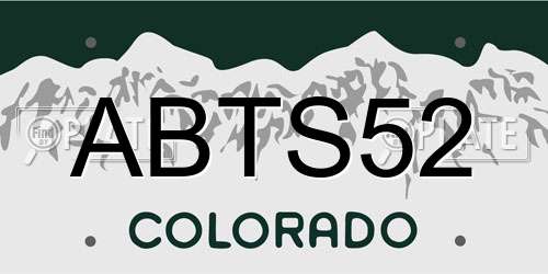 ABTS52 Colorado License Plate