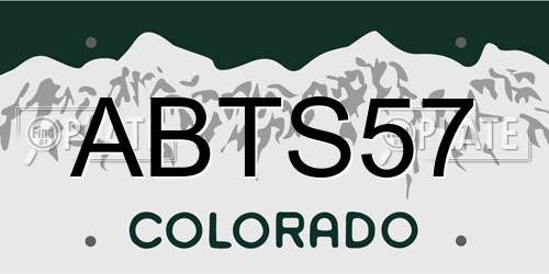 ABTS57 Colorado License Plate